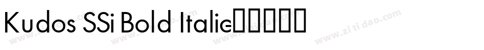 Kudos SSi Bold Italic字体转换